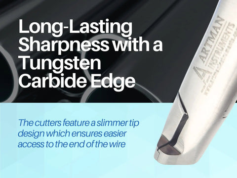 Orthodontic Distal End Wire Cutter With Large Handle, Tungsten Carbide Inserts And Safety Lock, Great For Thick Wires