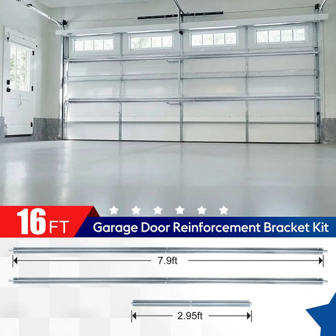 16 Foot Garage Door Reinforcement Kit Built Tough With Heavy Duty Steel Bracket System To Stop Sagging And Warping