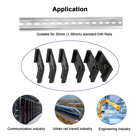 1.08 Inch Width Din Rail Mount Bracket Built Tough Aluminum Alloy Clip For 35mm Universal DIN Rail Corrosion Resistant Industrial