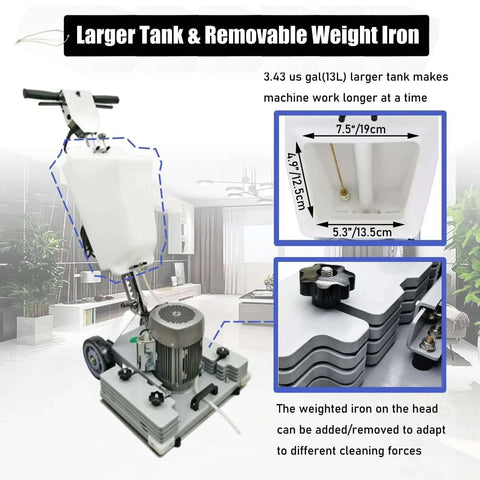 Pro Grade Floor Grinding Machine With Square Chassis And 3 Scrubbing Pads AC110V Heavy Duty Floor Scrubber for Commercial Use