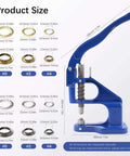 Heavy Duty Grommet Tool Kit Hand Press Grommet Machine dimensions with 3000 silver and gold grommets and dies for fabric and leather use