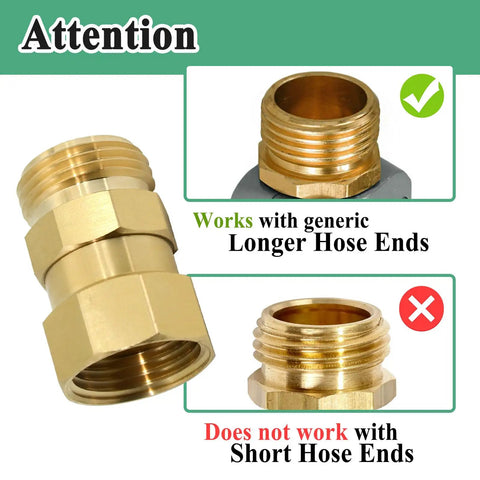 Swivel Garden Hose Fitting Connector Three Quarter Garden Hose Thread Metal With Rubber Washer Leak Proof Replacement Part For Irrigation Prevents Leaks And Kinks Easy Install Durable Quick Connect Garden Hose Adapter, brass hose adapter with long hose ends