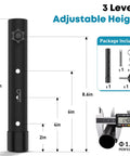 Heavy Duty Carbon Steel Table Leg Extenders Deliver Top Shelf Support For A Quick No Sweat Desk Lift That Kills Back Pain Cold With Simple Height Adjustments Up To Five Point Eight Inches Four Pack showing adjustable height levels and included components.