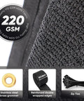 Close-up of 6 Foot By 50 Foot Privacy Screen Fence Heavy Duty Windscreen 220 GSM HDPE With 98 Percent Coverage Black material