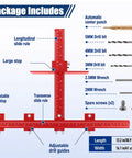 Dead On Accuracy Cabinet Drill Jig For Perfect Handle Alignment And Drawer Pull Placement With Solid Aluminum Body included tools and measurements