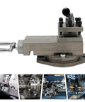 Upgraded At300 Lathe Tool Post Assembly with solid construction and quick change features, showcasing precision in machining.