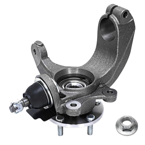 Close-up of Front Pair Steering Knuckles And Wheel Bearing Hubs Assembly For 2010 2011 2012 2013 Ford Transit Connect Replacement