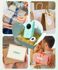 Top Tier Bluetooth Label Maker Prints Crisp Adhesive Text Instantly on various labeled packages and gifts.