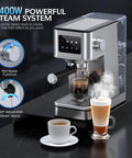 20 Bar Espresso Machine With Milk Frother For Home Coffee Bar Enthusiasts, Stainless Steel Build With One Touch Screen