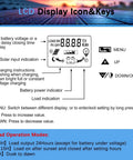 LCD display with menu and controls for 100 Amp MPPT Solar Charger Controller For 12V And 24V Systems With LCD Display Dual USB Ports Adjustable Parameters And Three Load Modes For Lead Acid Lithium Ion And Lithium Iron Phosphate Batteries.