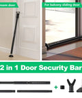 Security Bar And Sliding Glass Door Lock Adjustable Door Jammer With Interchangeable Caps And Rubber Tips shown for door and sliding door