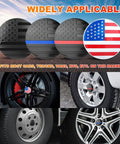 Collage of American Flag Wheel Center Caps 4 Pack For Cars 56mm Hub Caps Covers Waterproof And Rustproof Aluminum Rim Stickers Black Finish