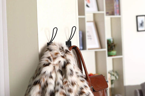 Rustic Entryway Hooks 10 Pack Black Wall Mounted Vintage Double Coat Hangers With Large Screws Included in use with coat and bag