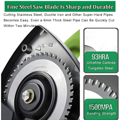 Fine steel saw blade example for Electric Pipe Cutter With Multispeed Settings Heavy Duty Cutting Tool For Stainless Steel PVC Pipes