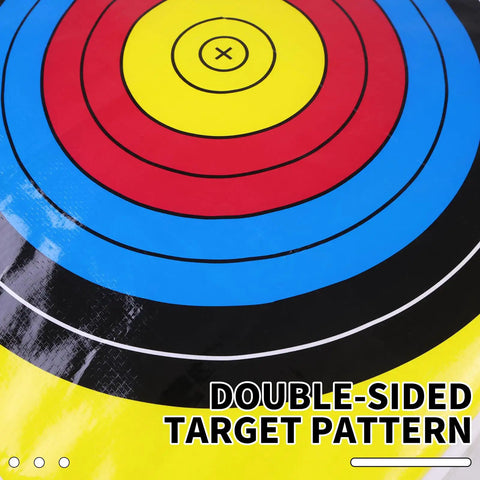 Close-up of a double-sided target pattern on a Weatherproof Archery Target Bag Cover For Outdoor Range And Backyard Practice.