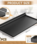 2 Pack Slatwall Shelves 17 By 8 Inch Large Heavy Duty Black Metal Wall Shelves with anti-drop edge shown with dimensions