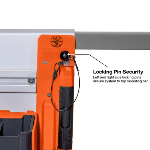 LiftPro 24 Inch Wall Mount System For Man Lifts And Scissor Lifts Pro Grade Heavy Duty Modular Tool Organizer with locking pins
