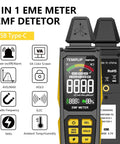 5 In 1 EMF Meter Detector For Home Use And Ghost Hunting, Detects Radio Frequency, Electric And Magnetic Fields, Temperature And Humidity Readouts, Rechargeable EMF Reader, Handy Field Strength Meter For Quick Radiation Checks, front view