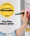 Person holding Super Smooth Hybrid Ink Ballpoint Pens with Black 0.7 Mm Fine Point Tips Pack of 3 writing on a note