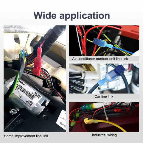 TTap Wire Connector Quick Splice Kit For 22 18 16 14 12 10 AWG Assorted Color Self Stripping Disconnect application examples