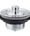 Keep Your Mobile Home From Sniffing Sour With This Rock Solid Rv P Trap And Bathtub Drain Kit Designed For Straight Up Gray Water Routing And Keeping Nasty Sludge Out: chrome drain plug with black rubber base.
