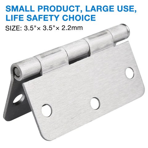 18 Pack Satin Nickel Interior Door Hinges 3.5 Inch By 3.5 Inch One Quarter Inch Radius Brushed Nickel Finish