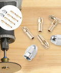 Brass Collet Drill Chuck Nut Holder For Rotary Tools, showcasing precision accessories for hardware hobbyists and DIY projects.