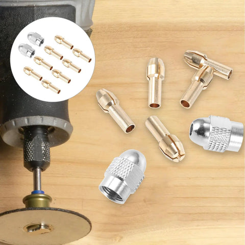 Brass Collet Drill Chuck Nut Holder For Rotary Tools, showcasing precision accessories for hardware hobbyists and DIY projects.