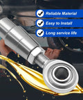 Beefy Heavy Duty Heim Joint Rod End Kit Three Eighths By Three Eighths Twenty Four Threads Panhard Bar Kit With Tube Adapters And Jam Nuts For Clutches Brakes And Steering Linkages Two Pack, silver rod end
