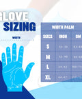 Glove sizing chart for Heavy Duty Synthetic Vinyl Exam Gloves Thick Nitrile Blend Disposable Medical Grade Large 1000 Count.