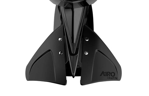 Close-up front view of AIRO 1 AIRO Hydrofoil for Boats Black Get On Plane Faster and Stay There at Low Speeds Boost Holeshots and Stability.