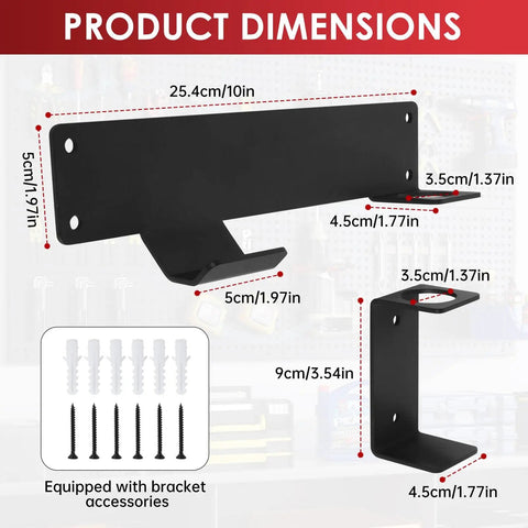 Floor Jack Wall Mount With Handle Holder For Easy Garage Storage And Quick Access Heavy Duty Jack Holder dimensions diagram
