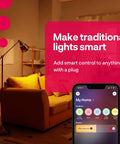 Zigbee Smart Plugs 2-Pack For Home Automation That Plays Nice With Philips Hue Alexa And SmartThings shown with smart home app