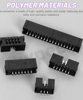 Must Have All In One DIP IC Socket Adaptor Kit With 35 Pieces 2.54mm Pitch Covering 20 24 26 30 34 40 50 Pin Sockets Box Header Connectors And Double Row Straight Pin Headers For Easy PCB Board Builds, featuring connectors on display