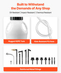 Pneumatic Transmission Fluid Pump 8 L Oil Fluid Extractor And ATF Refill Dispenser With 15 Adapters, HDPE Tank For Cars Boats