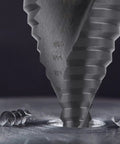 Close-up of Jumbo Two And Three Eighths Inches Step Drill Bit Set for Metal By Lichamp Unibit With Spiral Grooved Design