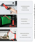 Hand Plunger Manual Fluid Transfer Pump, Compact Liquid Extractor Tool For Travel Ready Drainage, Utility Draining And Outlet Friendly Design, Efficient Pressure Suction System For Home Maintenance Jobs Around The House in use for water extraction from air conditioning.