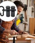 Beefy Right Angle Clamp For Precision 90 Degree Alignment In Woodworking Metalworking And Construction With Nonslip Aluminum Frame Built In Clamping Mechanism And Rugged Corrosion Resistant Design For Steady Measurements, black clamp with carabiner