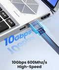 Cat7 Ethernet Cable 6Ft Ultra Fast 10Gbps Network Line With 600MHz Bandwidth connected to laptop