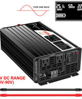 Heavy Duty 1500W Power Inverter 72V To 120V Pure Sine Wave For Golf Cart And EV Systems 3000W Surge Converter with DC input display.