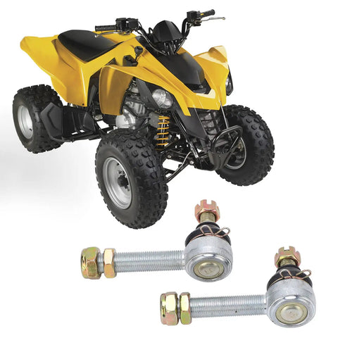 Yellow quad with Heavy Duty Bolt Tie Rod End Ball Joint Kit 1 Pair Left Right 12mm 16mm Ends With Fixing Screws shown