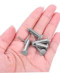 Stainless Steel Alignment Pins Set With Flat Cylindrical Design For Machinery Furniture And Electronics Easy To Install Through Precise Hole Positioning Durable Rust Resistant Headpins For Stable Positioning In Tools And Projects resting on a hand, showcasing size and material.