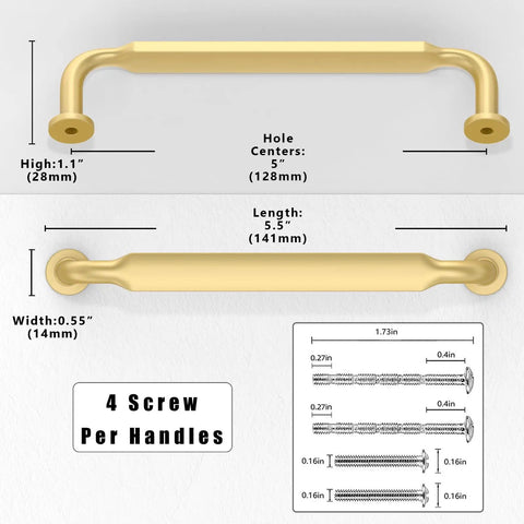 Level Up Your Setup With These Crisp Brushed Gold Cabinet Pulls, 5 Inch Drawer Handles Forged From Hefty Zinc Alloy, Easy Swap Modern Hardware That Really Slaps.