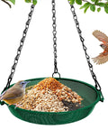 Hanging Bird Feeder For Outdoors 9 Inch Metal Mesh Tray Platform Perfect For Finches Chickadees Sparrows And Other Small Birds Green