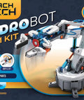 Hydrobot Arm Kit Hydraulic STEM Building Toy For Kids 12 Plus packaging showing water-powered robotics arm