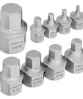 Stubby Low Profile SAE Hex Bit Socket Set 9 Piece In One Eighth To Nine Sixteenths Inch S2 Steel With Ultra Short Allen Sockets