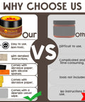 Comparison chart showing advantages of our Wood Burn Paste Kit 4 Oz Gel For Easy DIY Wood Burning versus another brand.