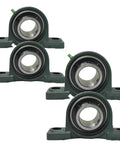 Four Pack Half Inch UCP201-8 Self Aligning Pillow Block Mounted Bearing in cast iron housing