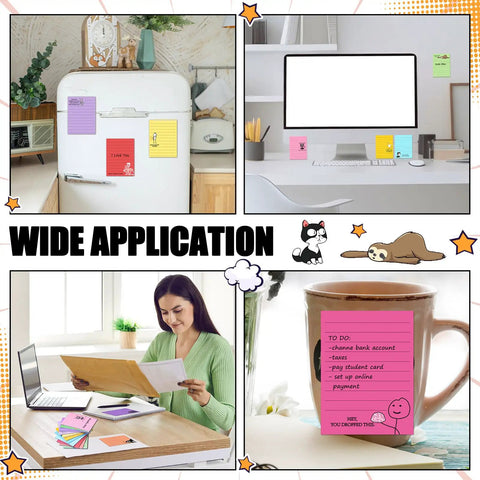 12 Pack Hilarious Funny Sticky Notes For Work 4x3 Inches Sarcastic Self Adhesive Notepads Quirky Multi Color Memo Pads in various settings
