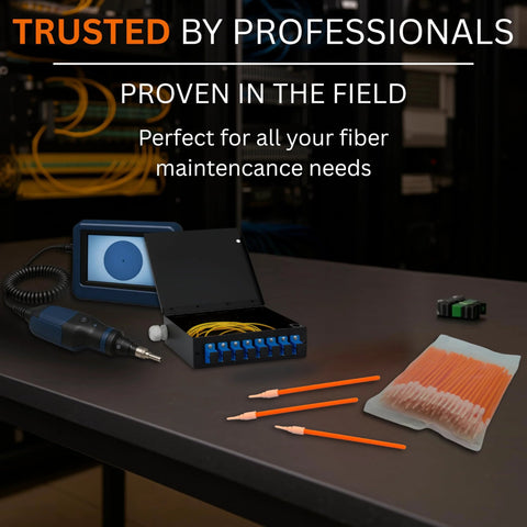 Sysotek fiber optic cleaning swabs, 100-pack LC 1.25mm, lint-free anti-static, orange swabs and blue connector